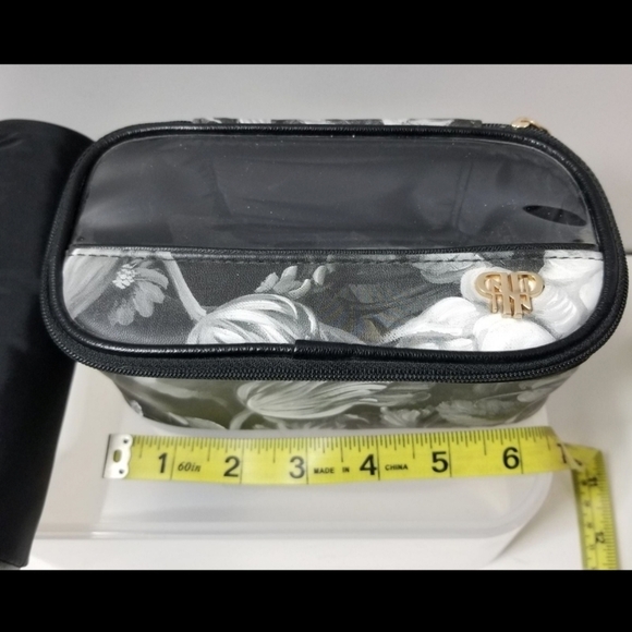 PurseN Bangle Rings Jewelry Bag w Handle,Travel Storage Floral Black Silver EUC! - Picture 6 of 10